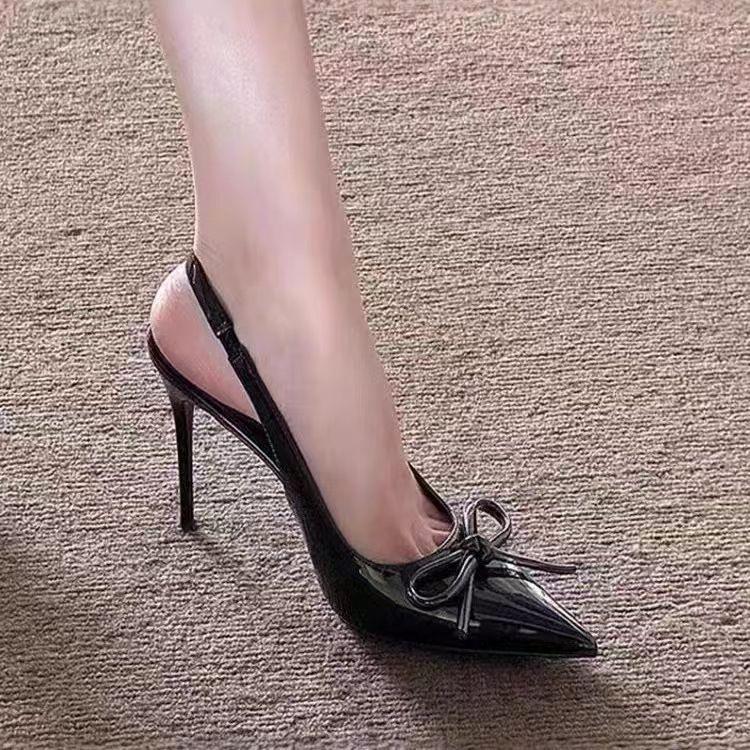 

Красное слово на высоком каблуке с бантом новая обувь с острым носком тонкий каблук сумка голова высокий каблук одинарная обувь сандалии женские 34