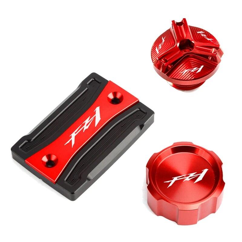 Laser Logo Motorcycles CNC Aluminum Front Rear Brake Fluid Reservoir Cover & Oil Filler Cap For YAMAHA FZ1 FAZER FZ 1 2006-2015