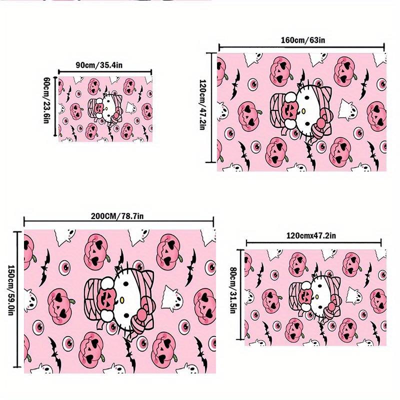 1 Stück Sanrio Hello Kitty Meerjungfrau Aufdruck Büroteppich Rechteckiger Teppich Unter dem Tisch, Perfekte Raumdekoration für Wohnzimmer, Schlafzimmer, Küche, Rutschfester Boden