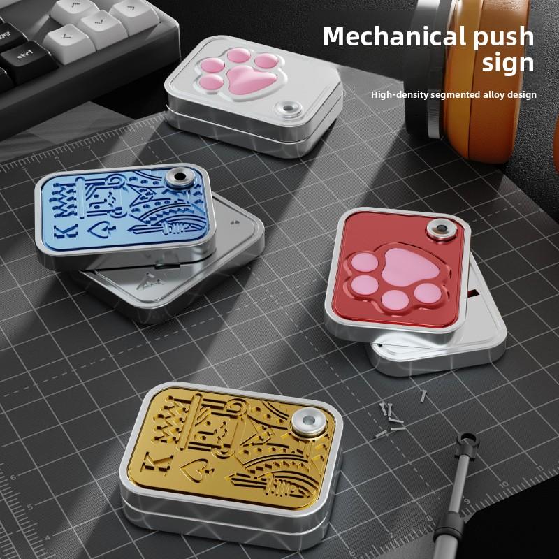 Mechanical Card Pushing Decompression Cat Claw Segmented Alloy Mini Card Pushing Decompression Toys Fingertip Rotating Poker Toy