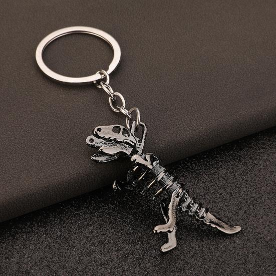 Goth Core Dinosaur Keychain Glow Skull Skeleton with Metal Chain, Y2K Grunge Accessories for Backpack & Keys