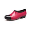 Fashion Fashion Low PVC Rain Shoes Women Student All Seasons 3cm Square Heel Water-Proof Shoes Ladies Outdoor All-Match Cozy Slip-Ons