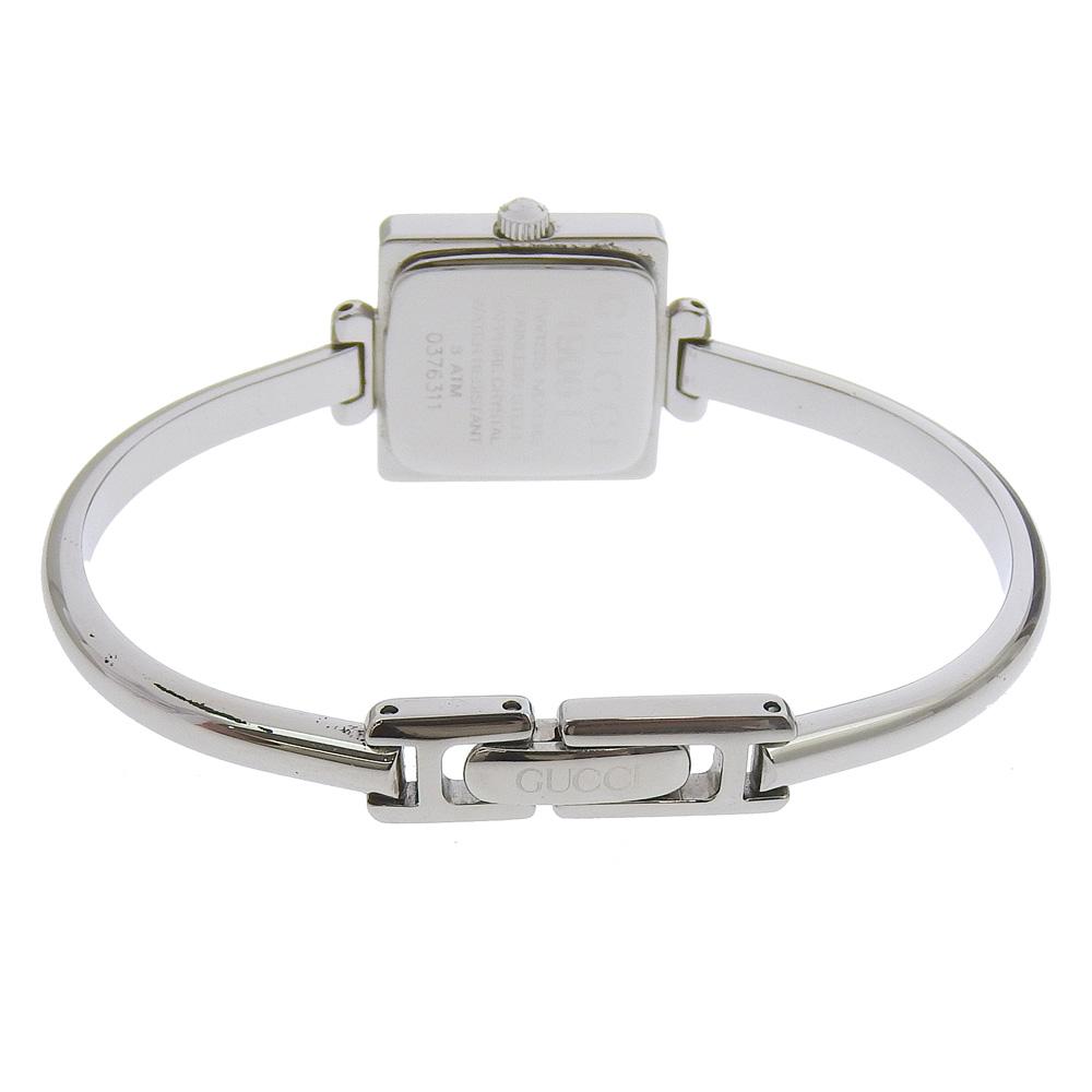 GUCCI Bangle watch Watches 1900L blackDial Stainless Steel Quartz Analog display Women Used