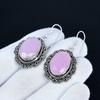 Pink Chalcedony Gemstone Earrings, 925 Sterling Silver Earrings, Handmade Silver Earrings For Gift, Pink Chalcedony Dangle Drop Earrings For Gift