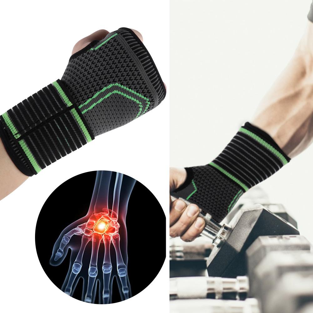 Sport Protection Wristband Bracer Hand Wrist Guard with Pressure Belt(M)