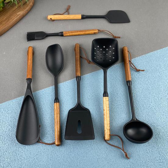 Silicone Cooking Spoon for Nonstick Cookware Heat Resistant Spatula Spoon Slotted Spoon