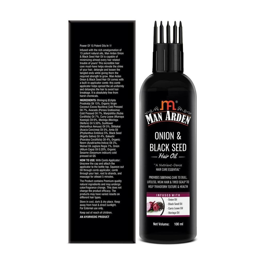 Onion & Black Seed Hair Oil (100 Ml), Onion & Black Seed Hair Oil Man Arden