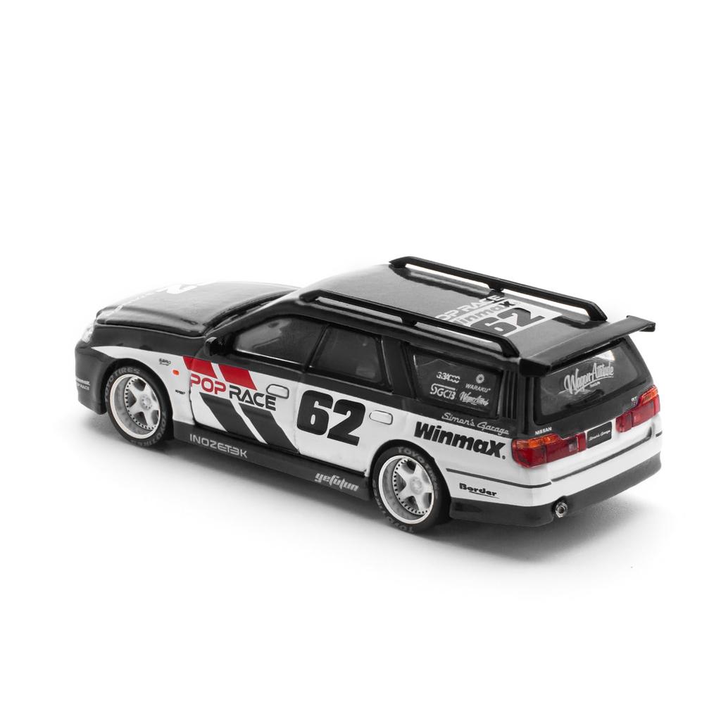 POP RACE NISSAN STAGEA GARAGE BLACK Finished product PR640211 1/64 SIM0N'S #62