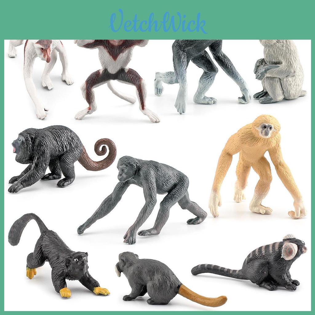 Zvířecí Šimpanz Lemur Modelová Sada PVC Simulované Postavičky Primátů Pro Vzdělávání A Dekoraci
