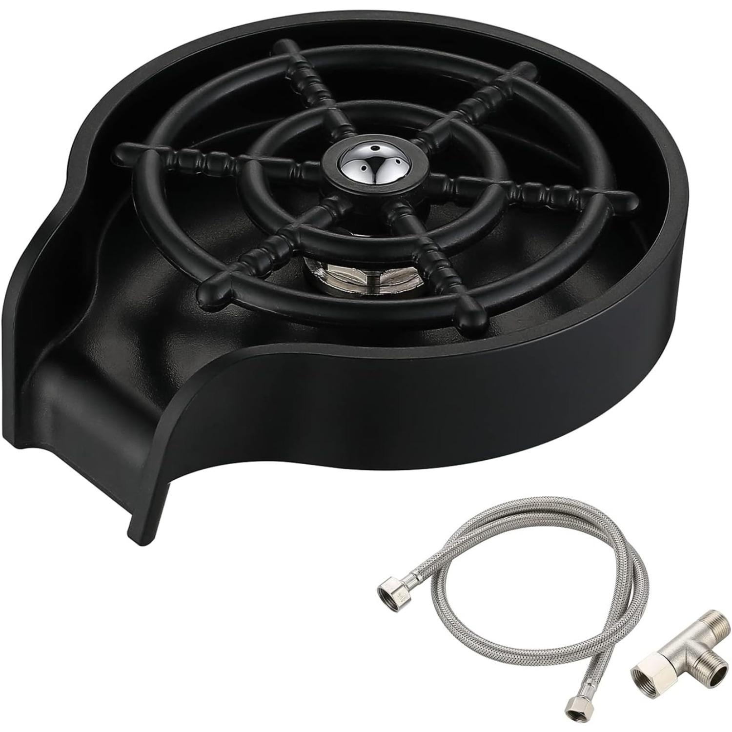 Glass Rinser for Kitchen Sinks, Faucet Bottle Washer, for Baby Bottles, Bar Glass Rinser (Black) чёрный