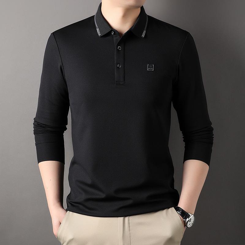 

Autumn New Style Lapel Long-sleeved T-shirt Men s Business Casual Polo Shirt Men s Solid Color Top Bottoming Shirt XXXXL