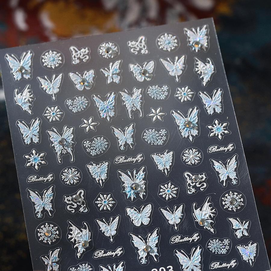 

TENSOR Christmas Butterfly Nail Stickers TL-293 - Self-Adhesive & Hot Stamping Series