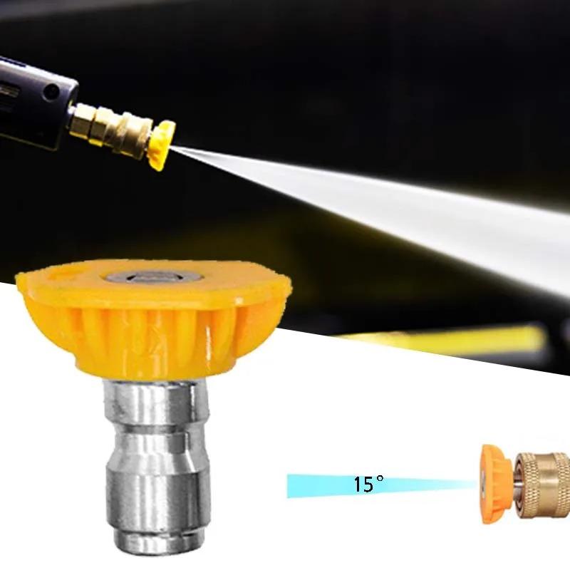 1pcs 1/4" Quick Connect Garden High Pressure Washer Spray Nozzle 0 15 25 40 65 Degree Watering Soap Nozzle Tip Garden Cleaning
