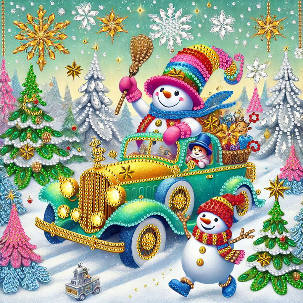 Snowman 5D DIY Diamond Art Painting Kit for Home Wall Decoration Special Shape Partial Drill Dimond Art Painting 30x30cm