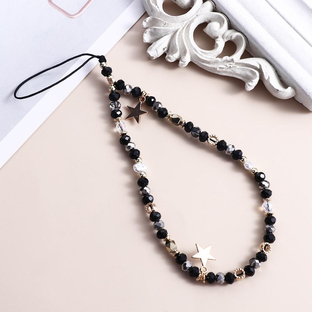 Phone Lanyard Telephone Cord Beads Chain Mobile Phone Strap Five-pointed Star Pendant Phone Chains