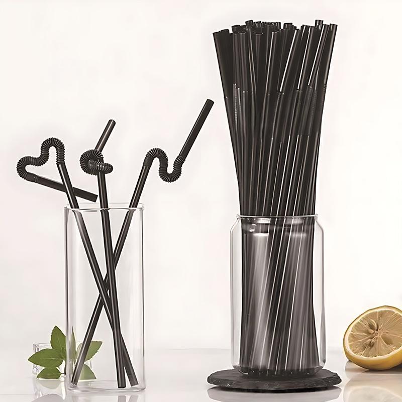 200PCS Kitchen Drinking Straws Assorted Colorful Bar Disposable Straws Wedding Party Beverage Supplies Household Accessories ZYF