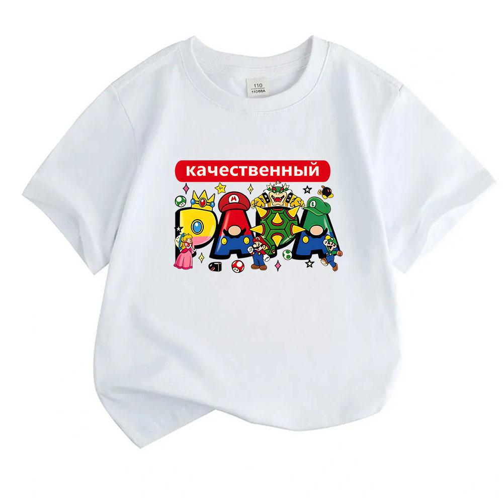 Kids Boys Girls 100% Cotton Crew Neck Short Sleeve T-Shirt, Funny Cartoon Game Character Printed Casual Soft Breathable Tee Shirt for Daily Playwear G