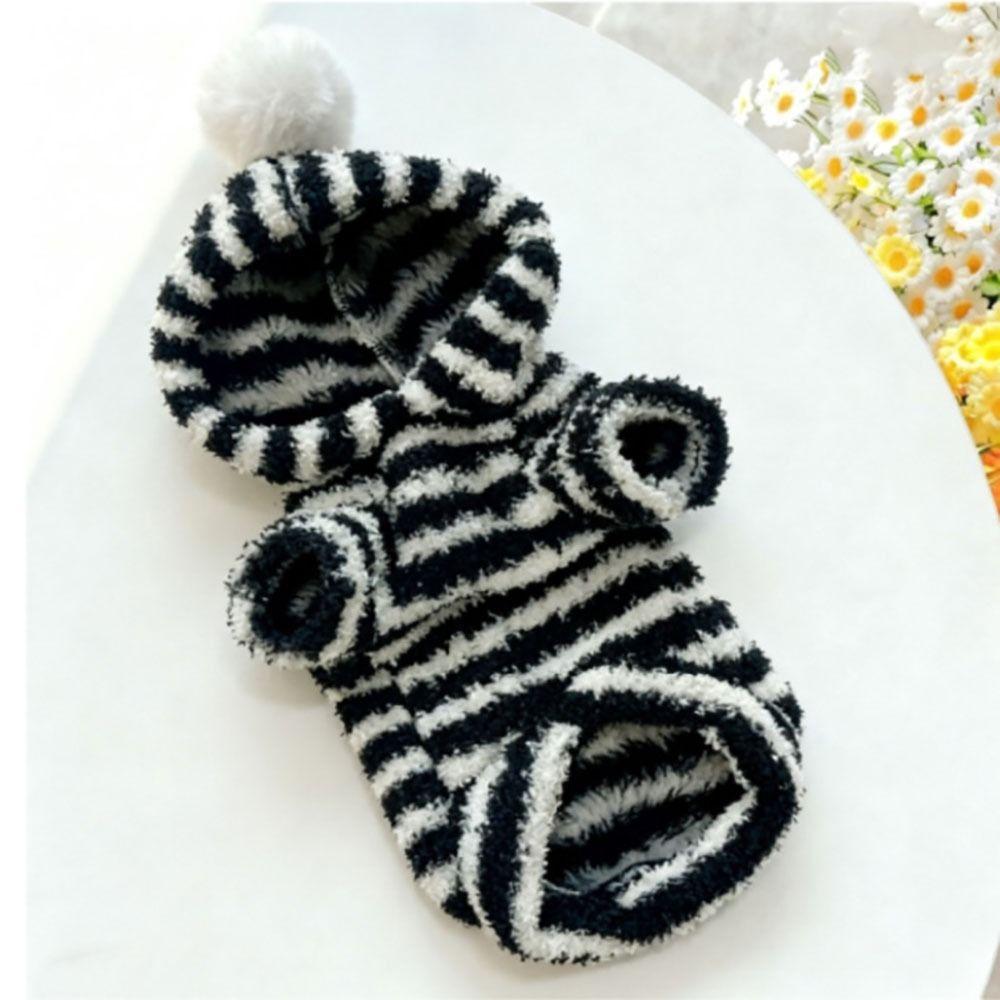 Striped Dog Sweatshirt With Hat Dog Vest New Pug Teddy Coat  Chihuahua Outfits