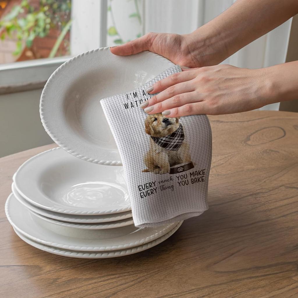 TNUW Funny Golden Retriever Kitchen Towels 16x24 Inch, Gifts for Golden Retriever Lovers Dish Tea Towels for Kitchen, Dog Mom Dad Lovers Owner Gifts