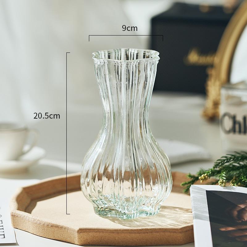 Internet Celebrity Style Transparent Glass Vase for Hydroponic Flower Arrangements - Gypsophila Display for Living Room or Dining Table
