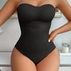 Magekontroll Shapewear Sømløs Stroppeløs Shortie Bodysuit For Kvinner Hipster Skulpturer Kroppen Shaper Shapers Korsett
