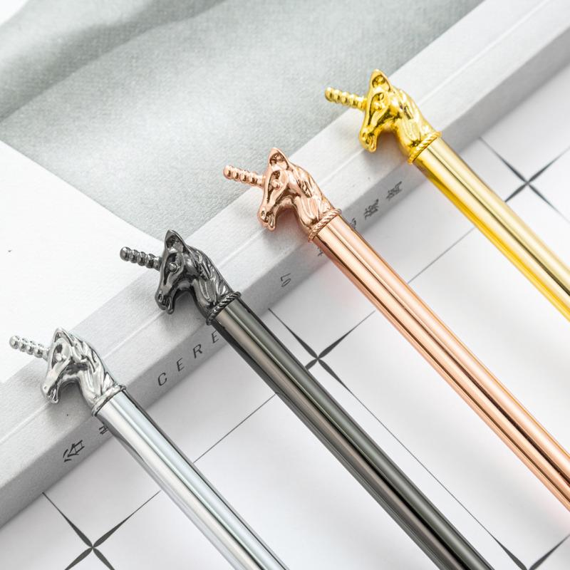 1 Stück Kugelschreiber Einhorn Hochzeit Metall Kupfer Stift Büro Schulbedarf Schreibwaren