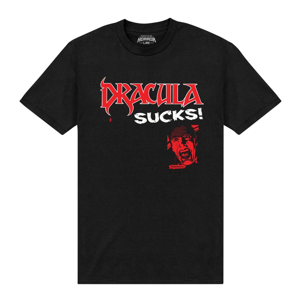 Horror Line Unisex Adult Dracula Sucks T-Shirt