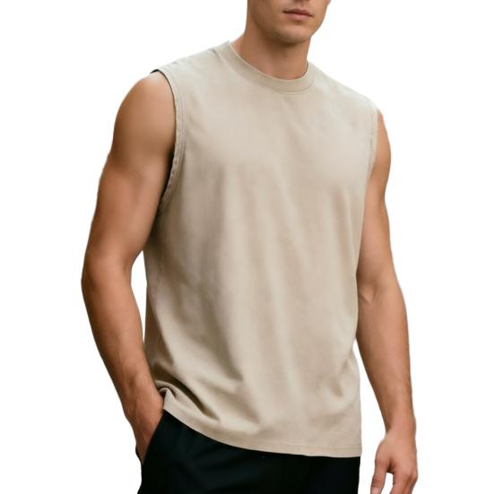Men Workout Tank Top, Crew Neck Sleeveless T-Shirt, Retro Loose Fit Tank Top, Casual Summer Sports Tee for Gym Fitness Training