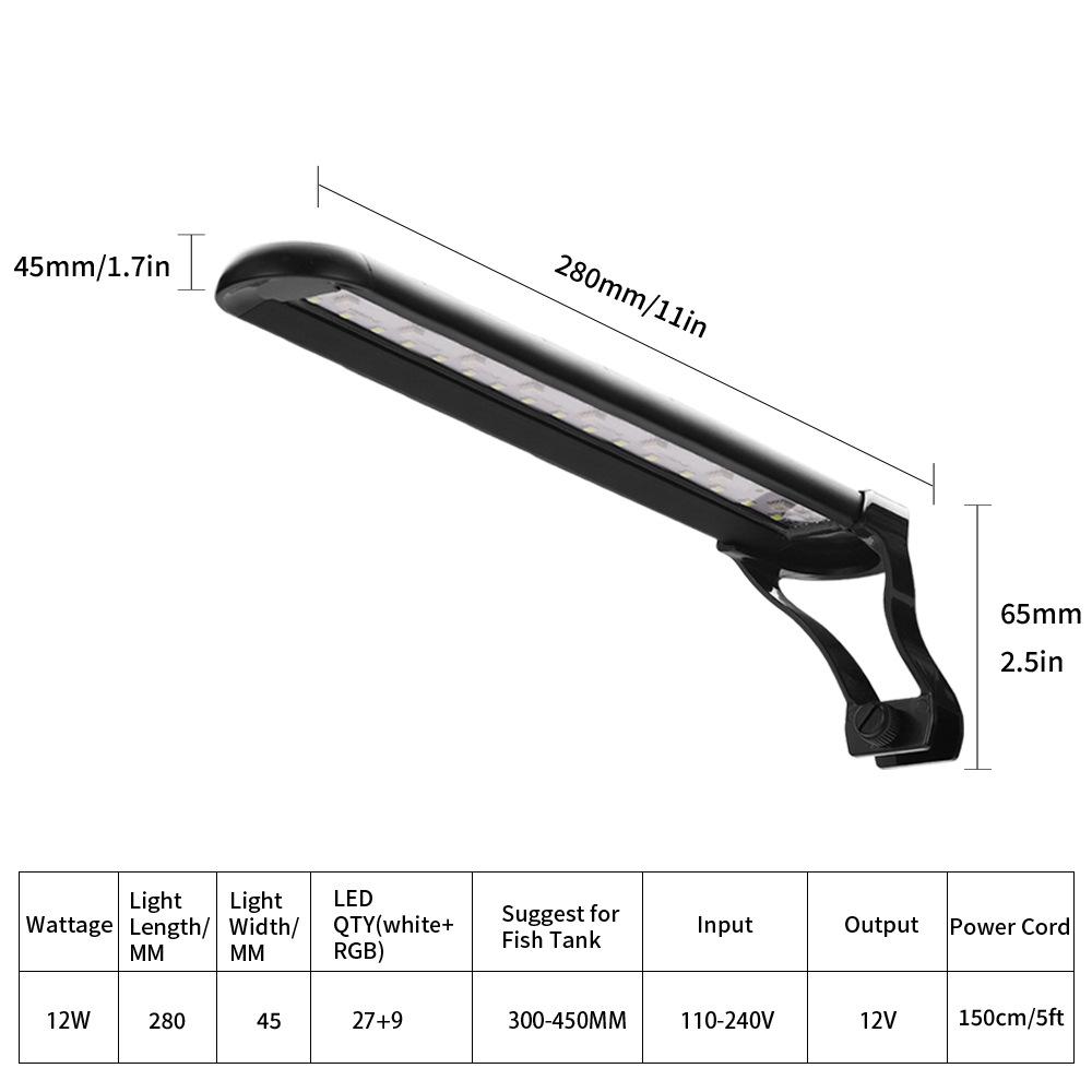 Aquarium Led Lights For Fish Tank Timing 3h 6h 12h Aquatic Lamp Plant Light Aquarium Clip On Light