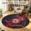 Round Rug Custom NameBrentford Football Pattern Non Slip Carpet Home Floor Decor