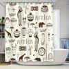 Vintage African Print Shower Curtain Waterproof Fabric Decorative Home Bathroom Accessories Set