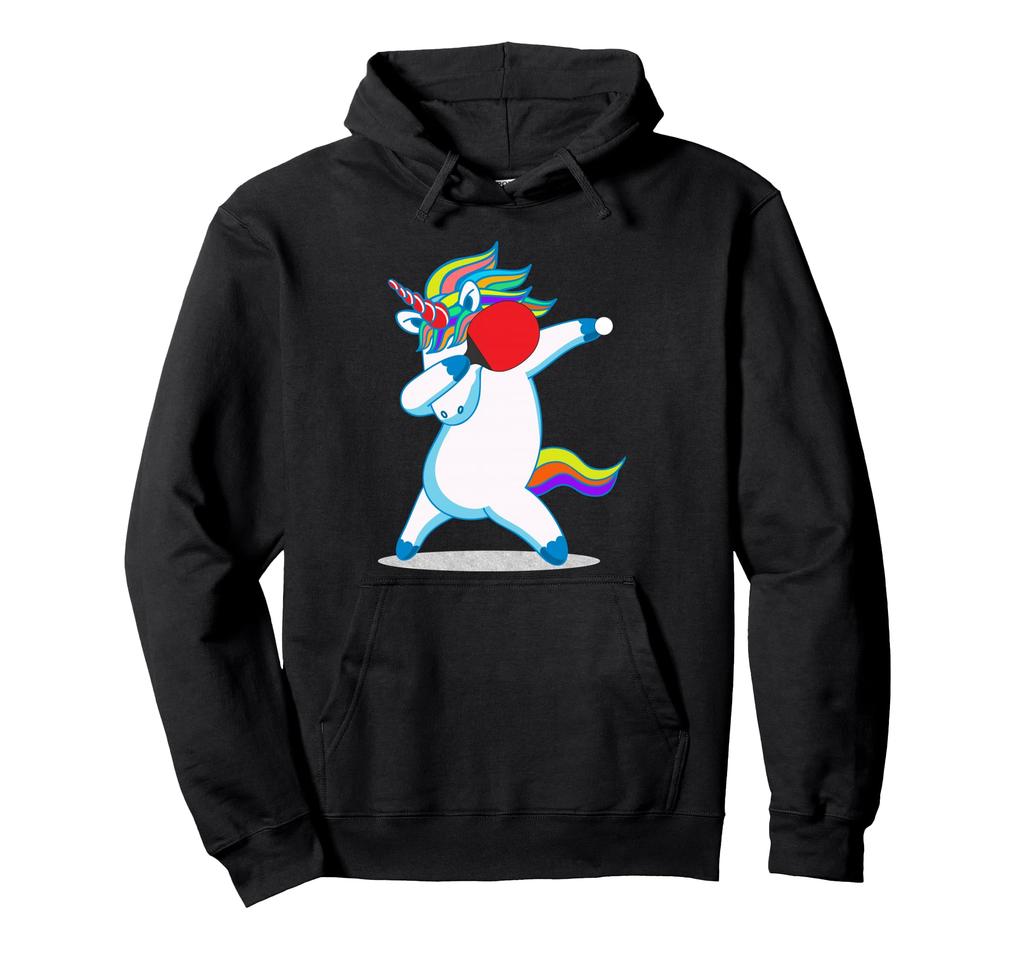 Table Tennis Unicorn Training Table Tennis Racket Ball Sports Hoodie