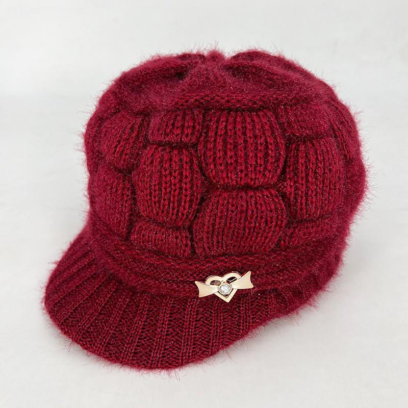 Duck Tongue Hat, Winter Women's Hat with Plush and Thick Yarn Hat Fashionable