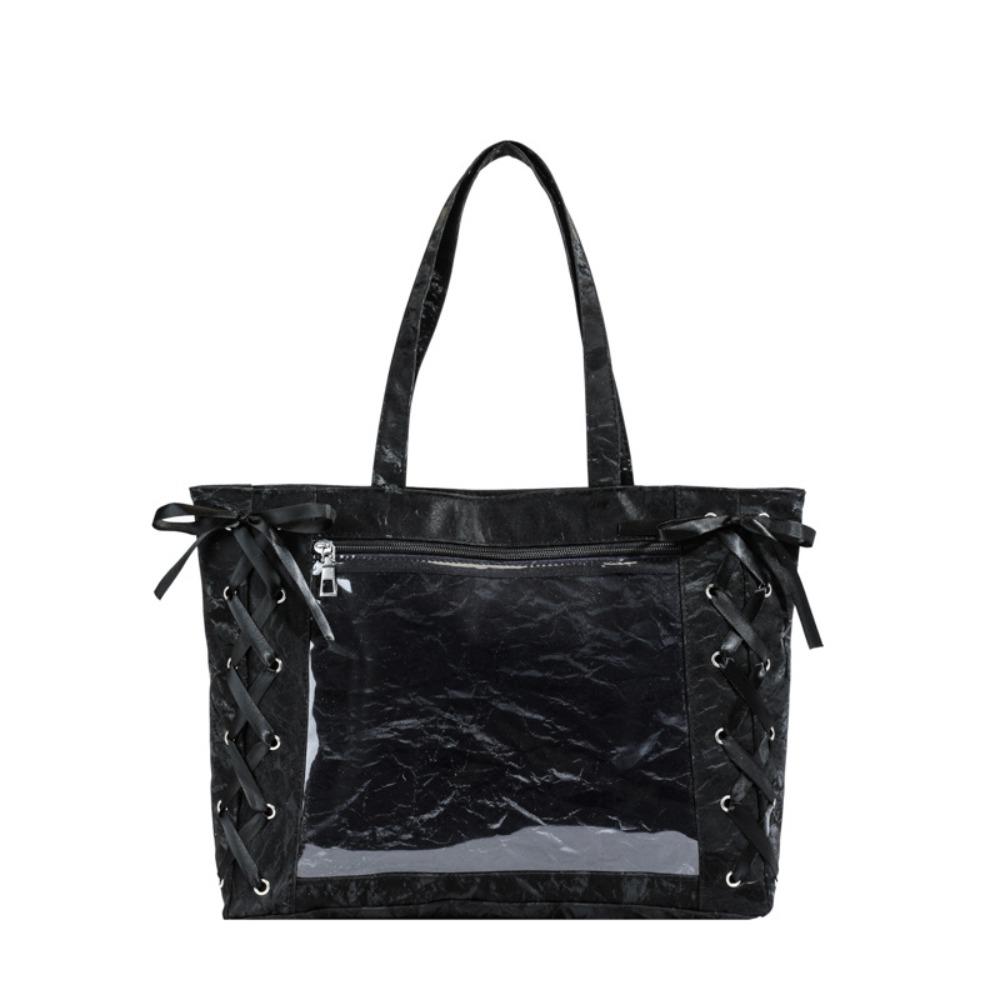 Дисплей для значков Простая Итабаг Сумка через плечо с перекрестной лентой Прозрачный карман Сумка-тоут Товары для фанатов чёрный