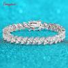 Smyoue 0.5CT Marquise Cut Certified Moissanite Tennis Bracelets for Women  Silver S925 Plated 18k Gold Wholesale Jewelry