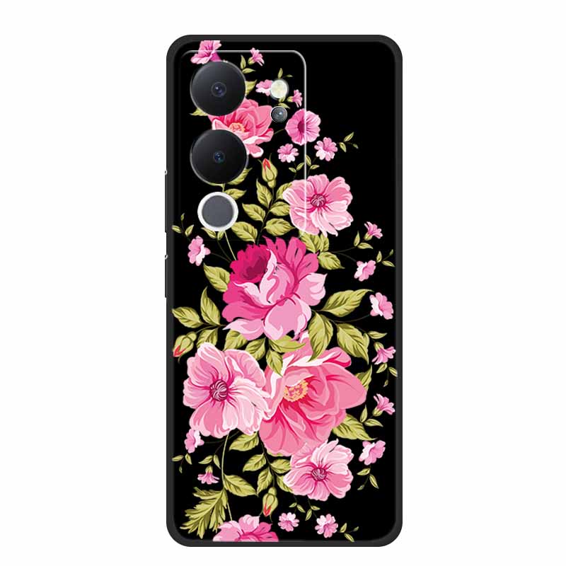 Funda For Vivo V30 Lite Case Cute Cartoon Cat Black Silicone Shockproof Soft Phone Cases For Vivo V30 Lite Back Cover Case Bag