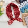 Spring and summer literary and retro cashew nut floral cotton and linen small square scarf, women use versatile neck scarf to tie hair silk scarf