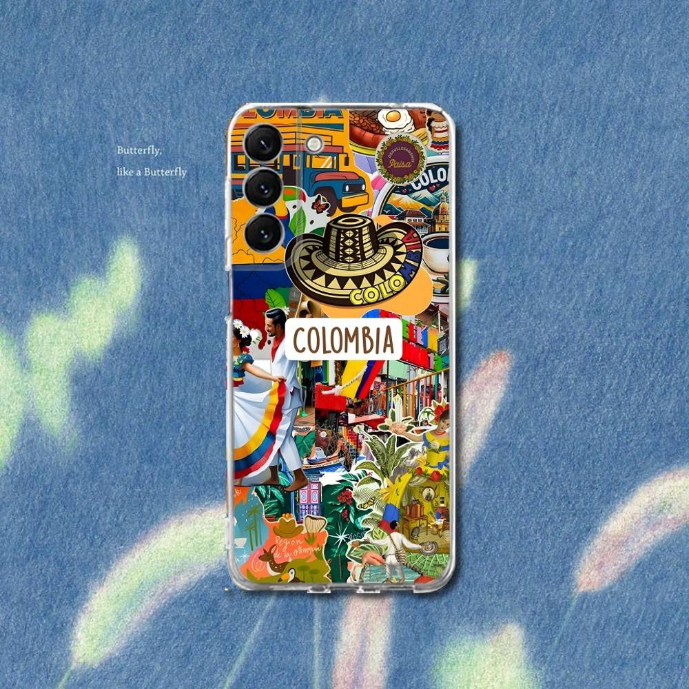 

Colombia Summer Latina Phone Case Silicone For Samsung S30,S23,21,22,20 Ultra,S20 FE lite,S10,9,PIus Note20ultra Cover Clear SamsungS23ULTRA5G