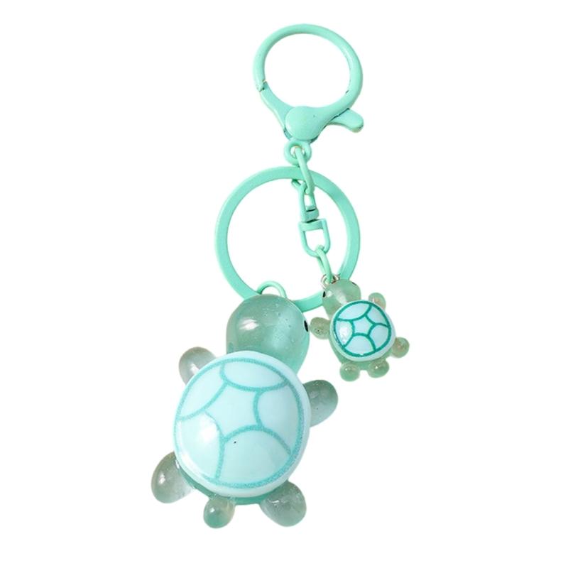 Plastic 3D Turtles Charm Keychain Accessory Fashionable Animal Shape Key Rings Tortoise Bag Decoration for Women