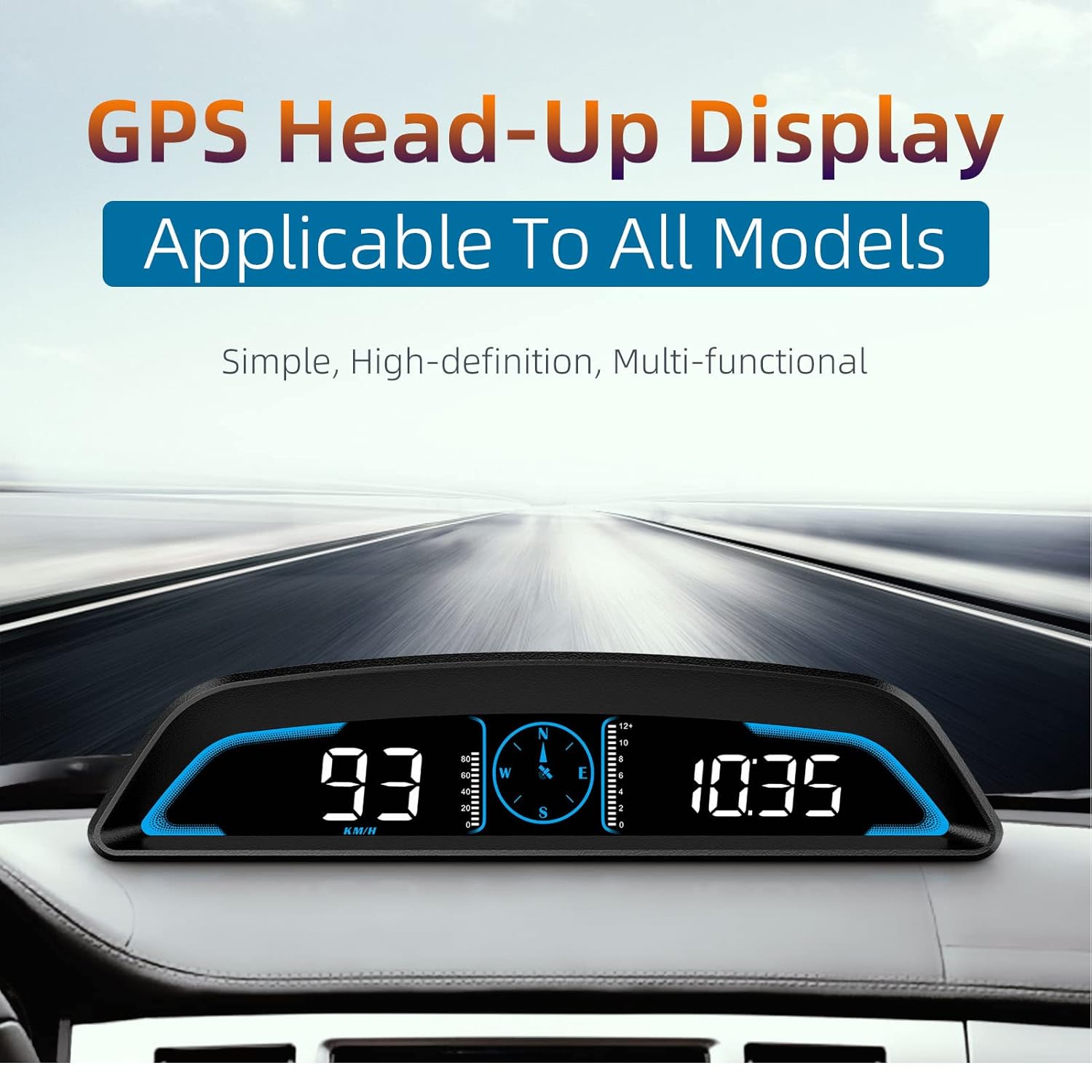 

Speedometer for Car, Universal Car HUD Display Digital Speedometer with Speed Alarm Automatic Brightness Adjustment for Vehicle Smart and Fatigue