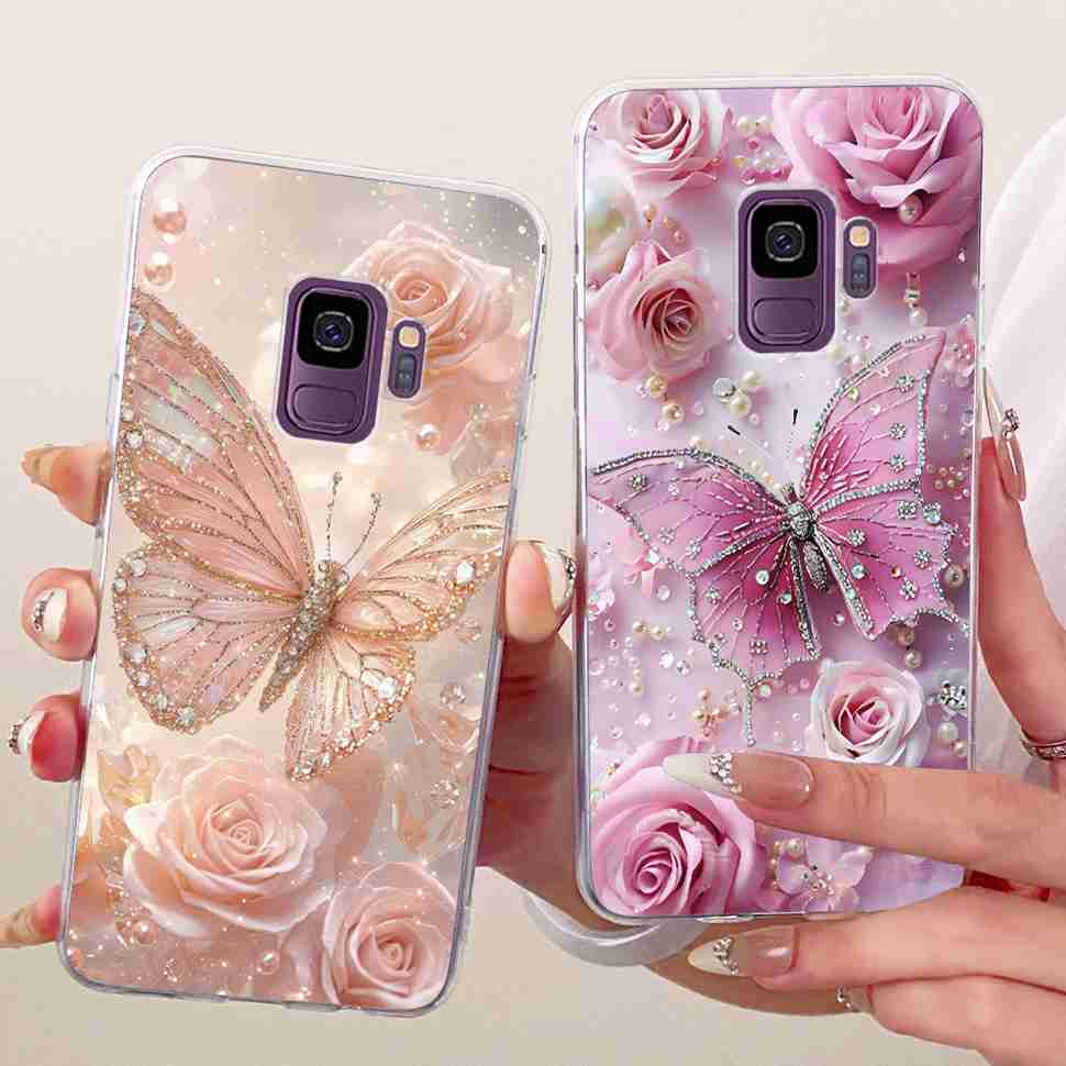 Protective Cases For Samsung Galaxy S9 Plus Soft Silicone Back Cover For Samsung S9Plus S9+ Summer Fresh Butterfly Shell Capa
