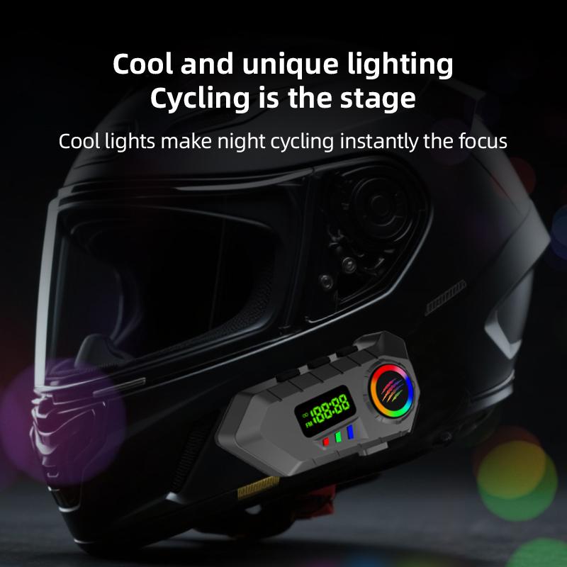 Y30A With FM Radio Motorcycle Helmet Headset LCD Display Bluetooth 5.4 Headphones Waterproof Motorcycle Helmet Earphones