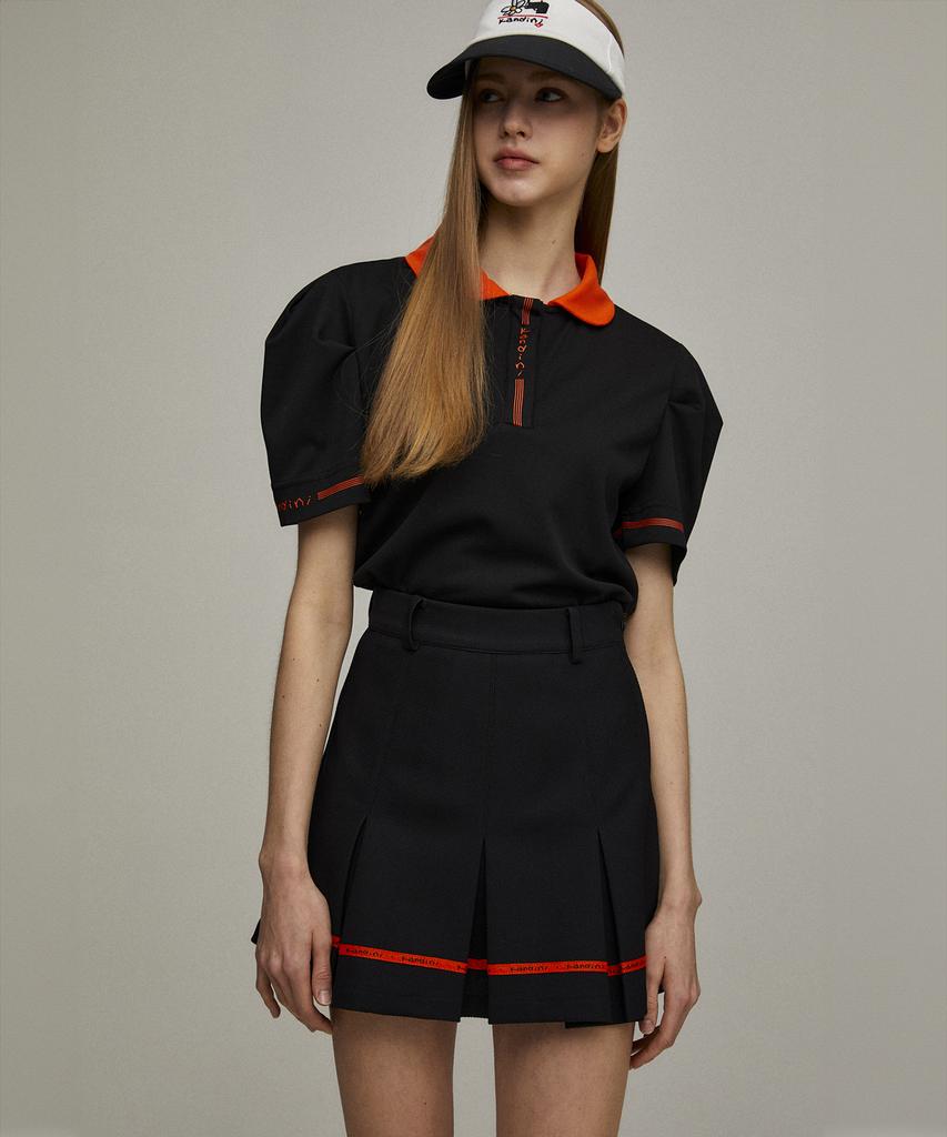 Candini Black Pocket Pleated Skirt