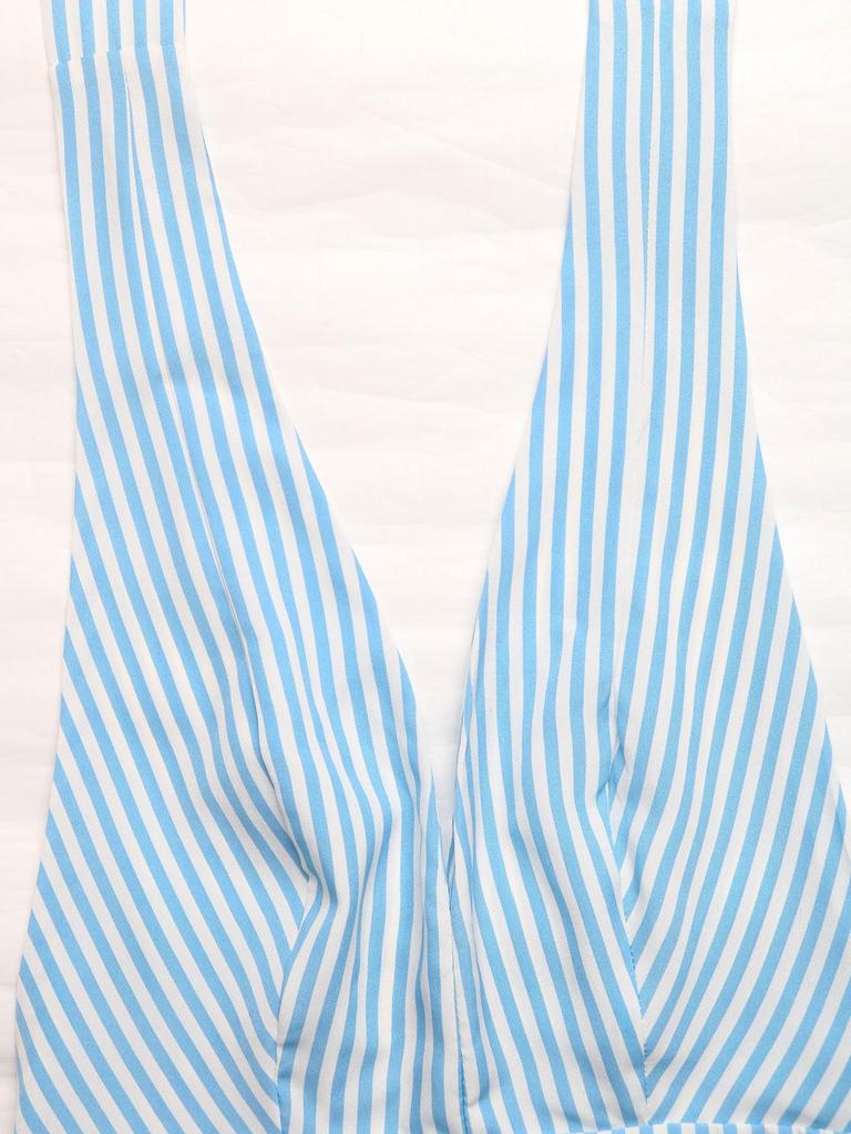 2026 Spring/Summer Striped Sleeveless V-Neck Backless Tie-Up Jumpsuit - TikTok Trend