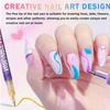 12 Stück/Set Bunter Wasserdichter Nageltattoo-Stift DIY 3D-Nagelzeichenstift Abstrakte Linien Maniküre-Werkzeug Mal-Liner