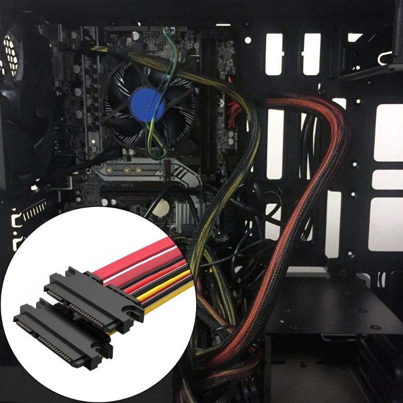7+15Pin Satas Female Extension Cable For Hard Drive Ssds Enclosure Hot Plugs Capable Highly Speed Signal Stability Design