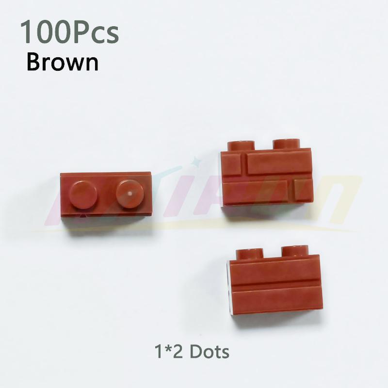 100Pcs Building Block Simulation City MOC Wall Brick Building Block Model Building Accessories Castle Construction Kids Toys