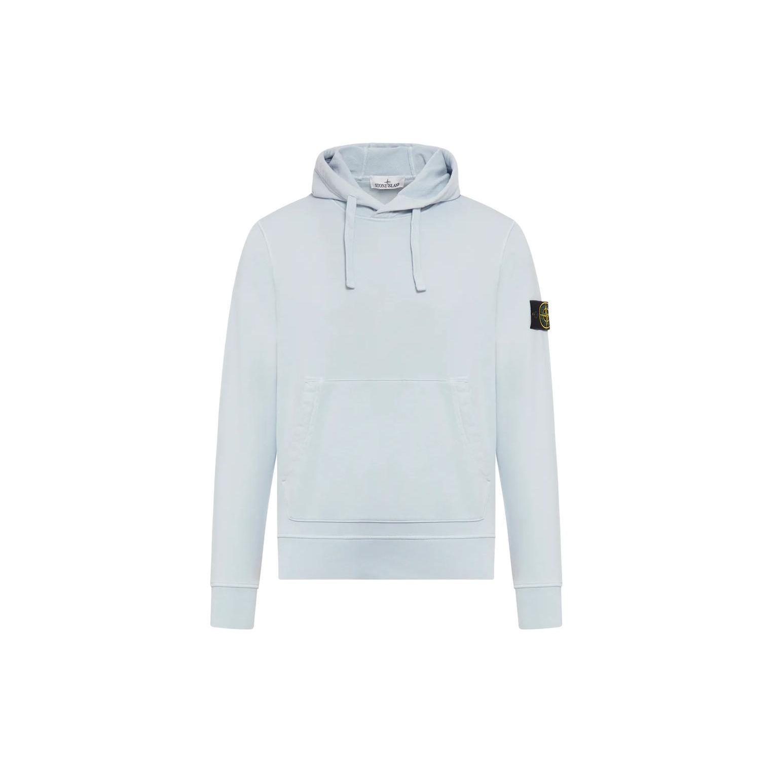 

Stone Island Solid Color Casual Long Sleeve Loose Fit Hooded Sweatshirt Men sweatshirt Frost-Blue 801564151-V0041 L