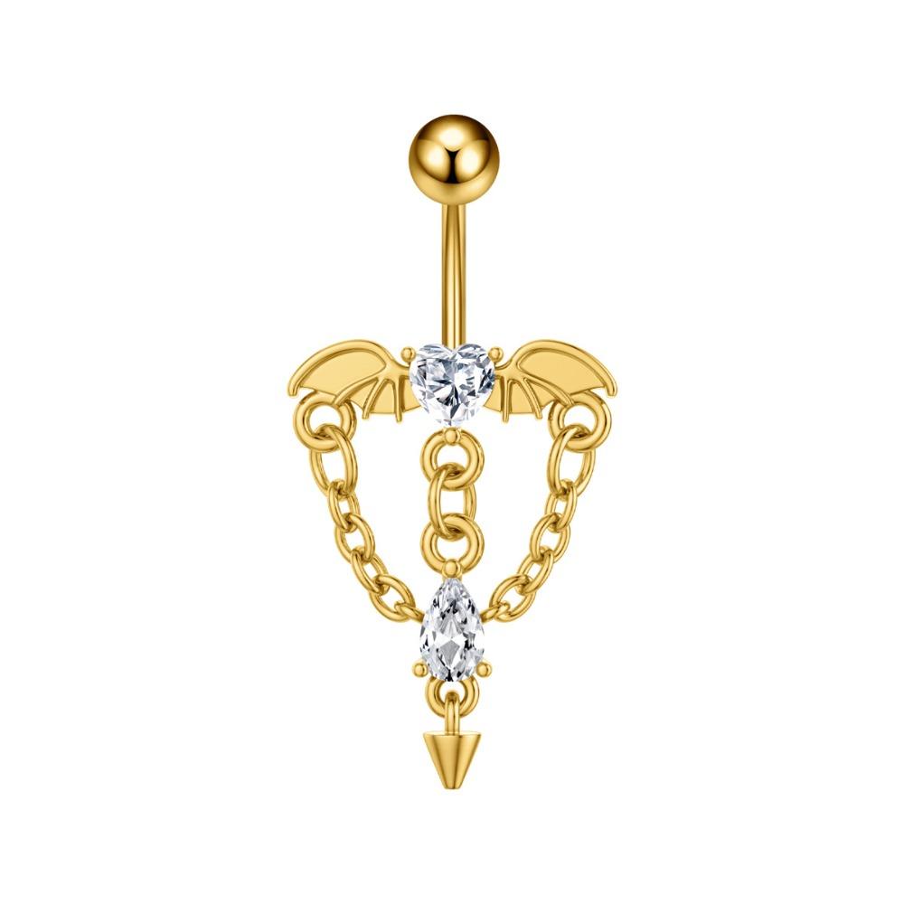 Elegant Gem Navel Piercing Copper Shiny Body Jewelry Crystal Ball Belly Button Rings  Accessories