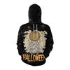 3D Digital Print Skull Hoodie with Long Sleeves, European & American Style, Pumpkin Halloween Design for Men